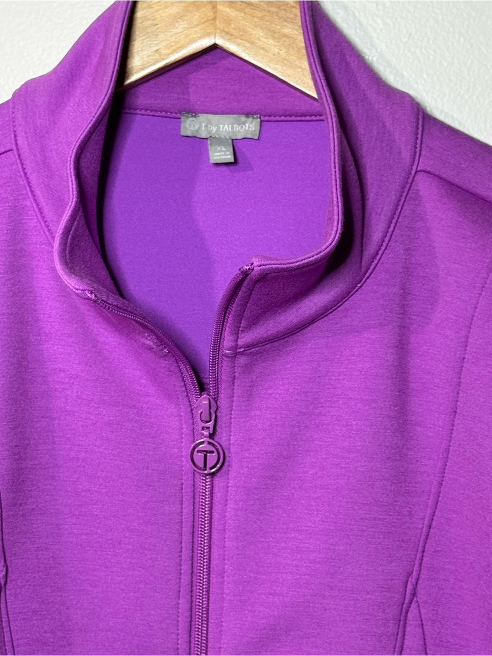 Talbots Bright Purple Zip-Up Bomber Jacket - Picture 4 of 7
